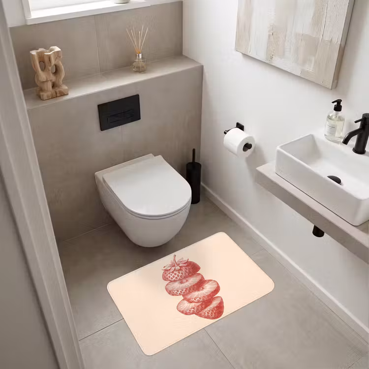 Wc Mat - Fruit - Gesneden - Illustratie - Rood - Vintage — 6