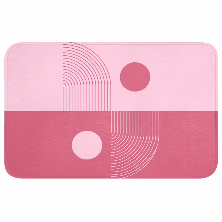 Wc Mat - Geometrie - Patroon - Abstract - Roze - Modern — 1