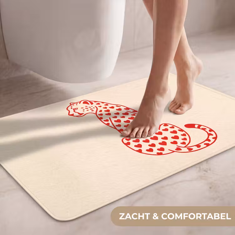 Wc Mat - Kat - Harten - Dieren - Modern - Rood — 7