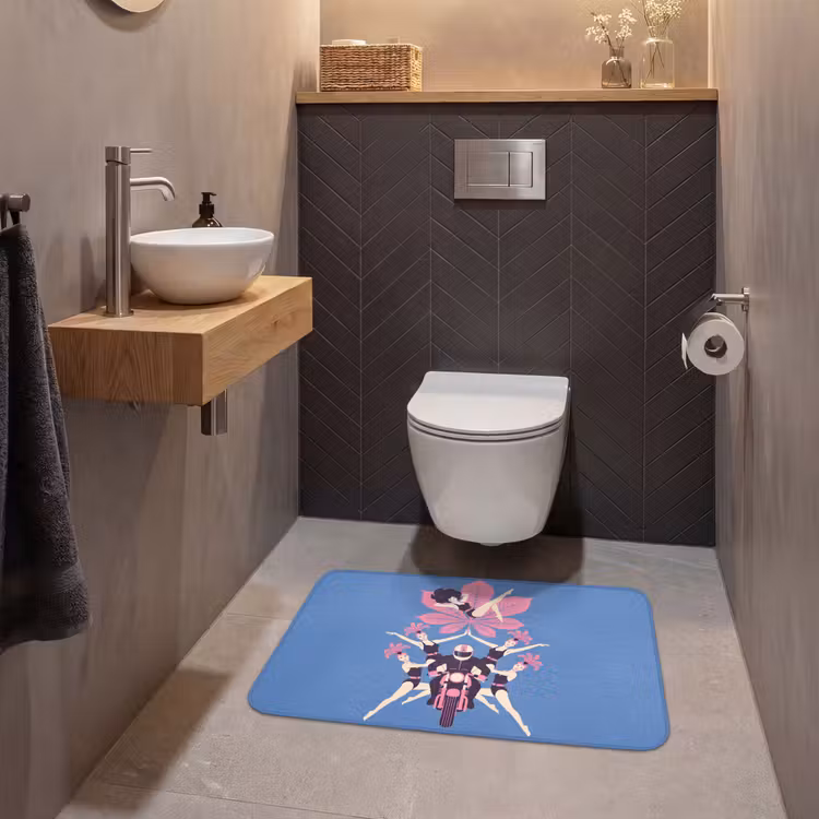 Wc Mat - Mensen - Dans - Motor - Retro - Roze — 2