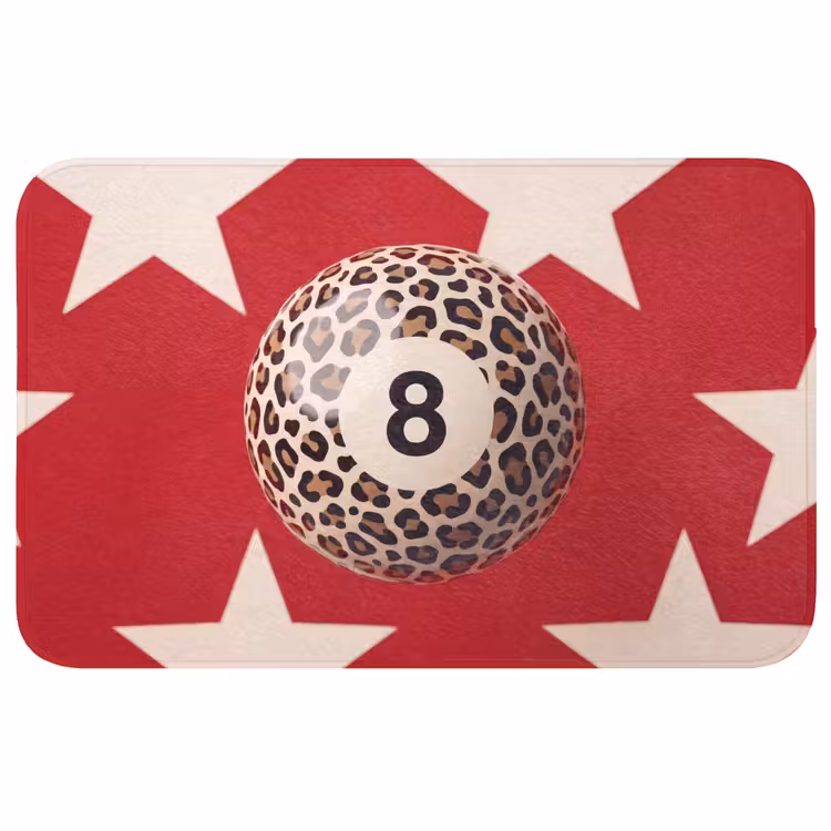 Wc Mat - Spel - Dierenprint - Nummer 8 - Modern - Rood — 1