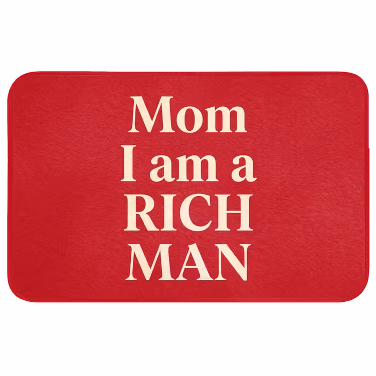 Wc Mat - Tekst - Rijkdom - Motivatie - Rood - Modern — 1