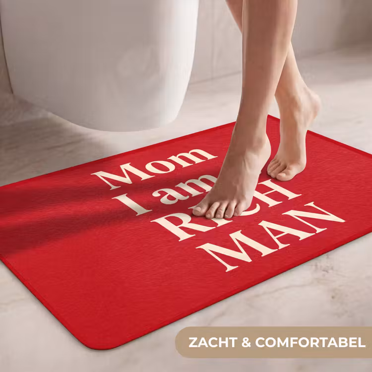 Wc Mat - Tekst - Rijkdom - Motivatie - Rood - Modern — 7