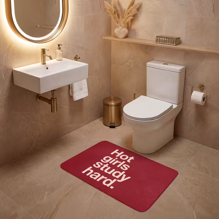 Wc Mat - Tekst - Studie - Motivatie - Modern - Rood — 4