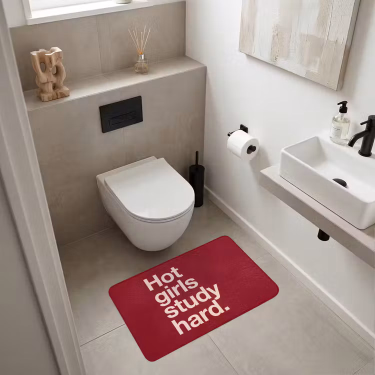 Wc Mat - Tekst - Studie - Motivatie - Modern - Rood — 6