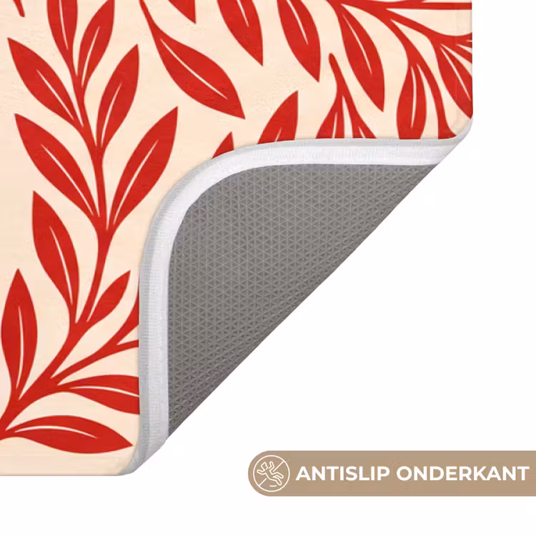 Wc Mat - Vaas - Planten - Decoratie - Abstract - Rood — 3