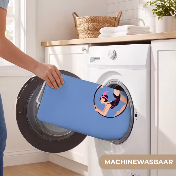 Wc Mat - Vrouw - Aerial hoop - Art deco - Illustratie - Blauw — 5