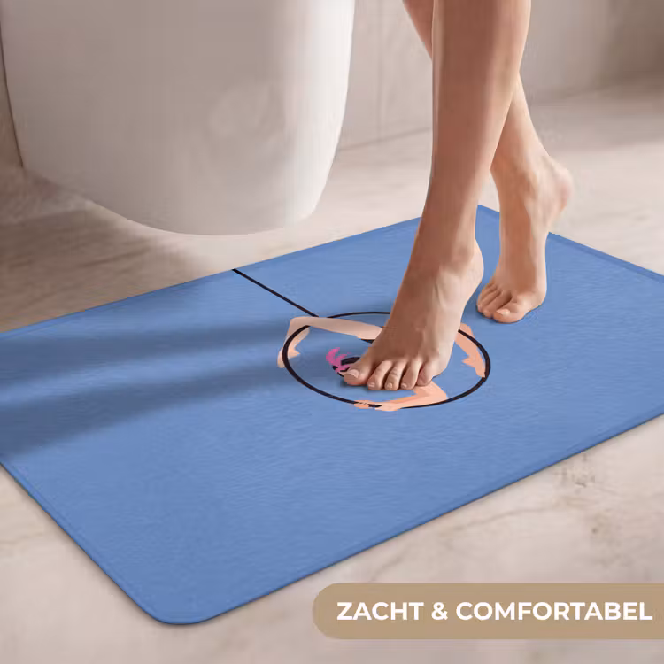 Wc Mat - Vrouw - Aerial hoop - Art deco - Illustratie - Blauw — 7