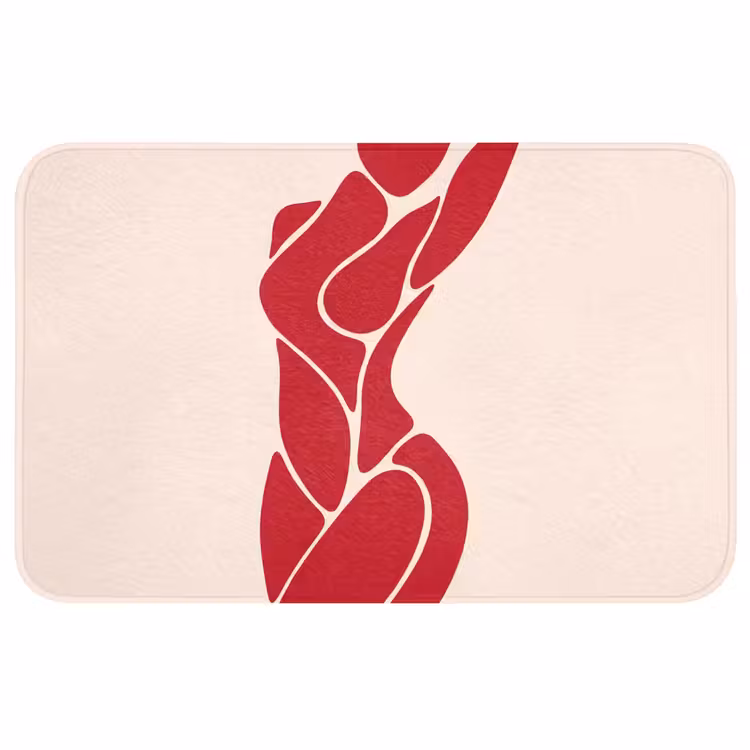 Wc Mat - Vrouw - Figuur - Abstract - Modern - Rood — 1