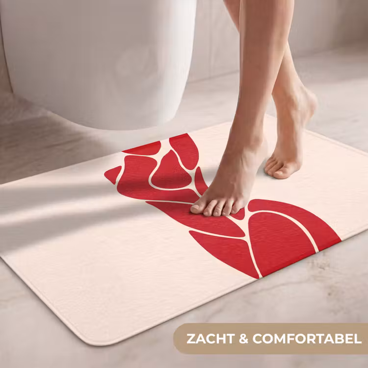 Wc Mat - Vrouw - Figuur - Abstract - Modern - Rood — 7