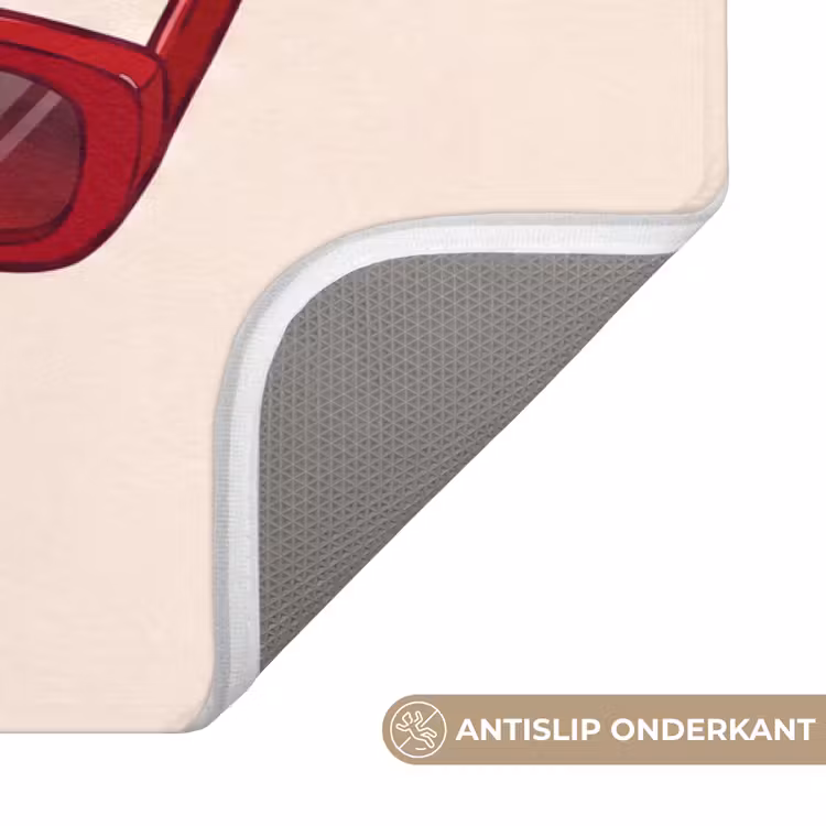 Wc Mat - Vrouw - Zonnebril - Mode - Rood - Illustratie — 3