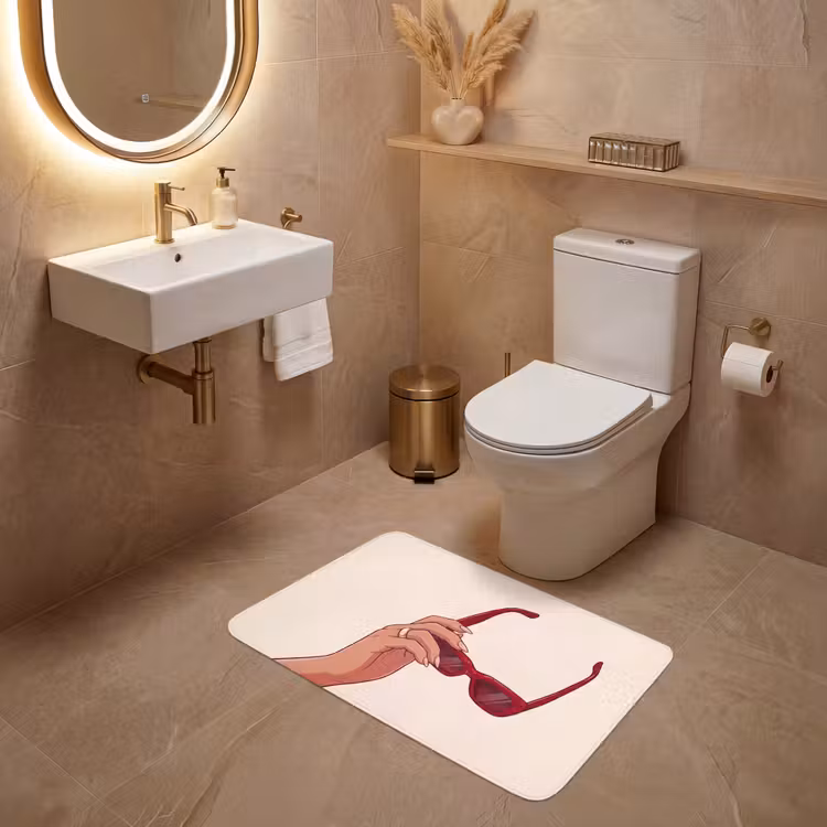 Wc Mat - Vrouw - Zonnebril - Mode - Rood - Illustratie — 4