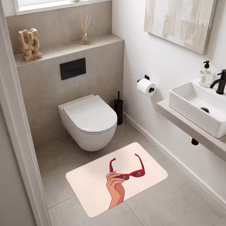 Wc Mat - Vrouw - Zonnebril - Mode - Rood - Illustratie — 6