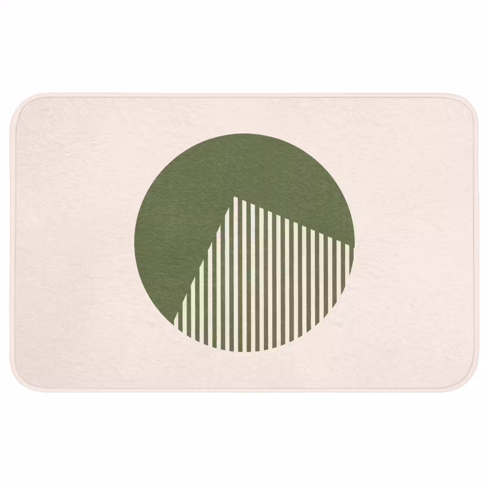 Wc Mat - Cirkel - Strepen - Geometrisch - Abstract - Groen — 1