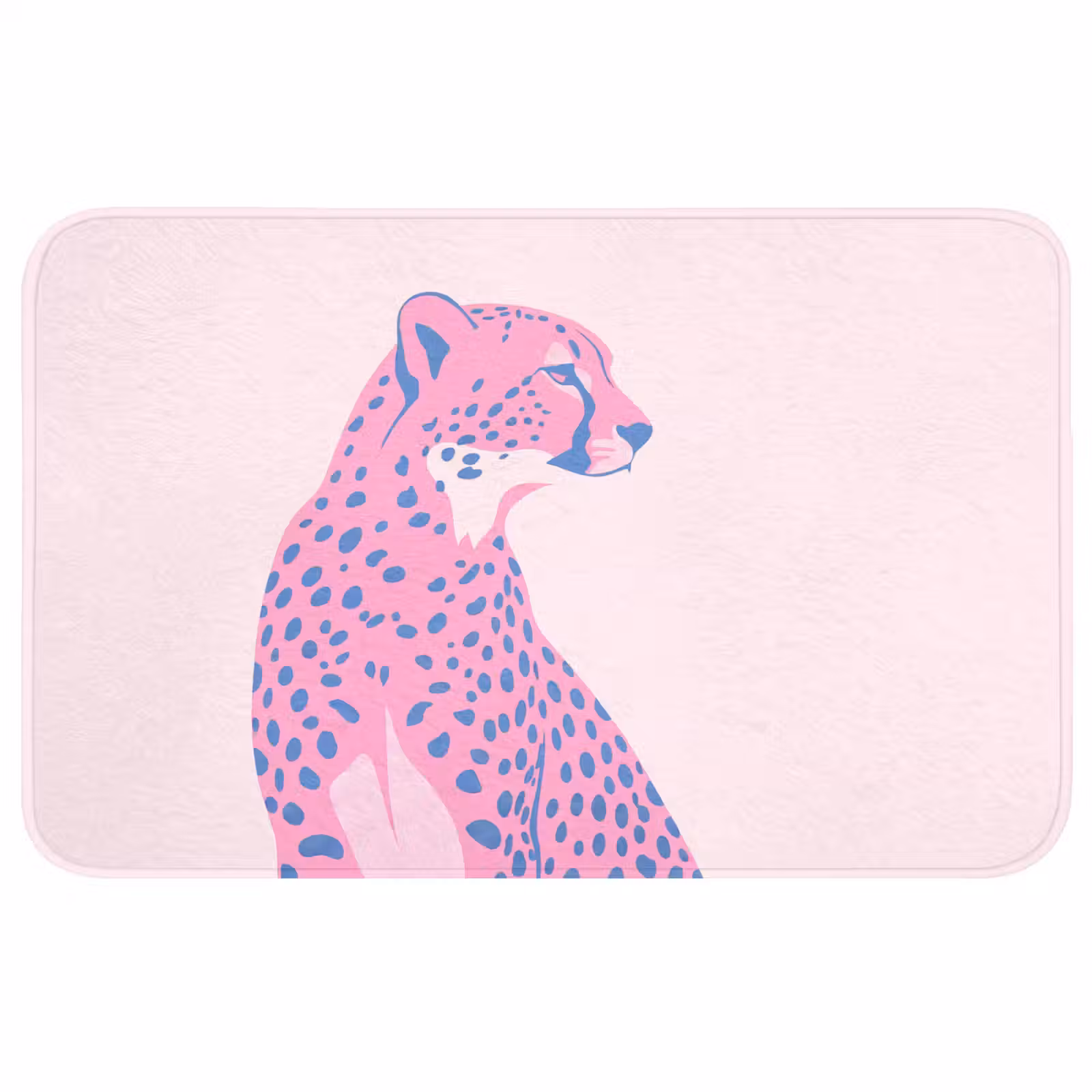 Wc Mat - Dieren - Profiel - Abstract - Roze - Blauw — 1