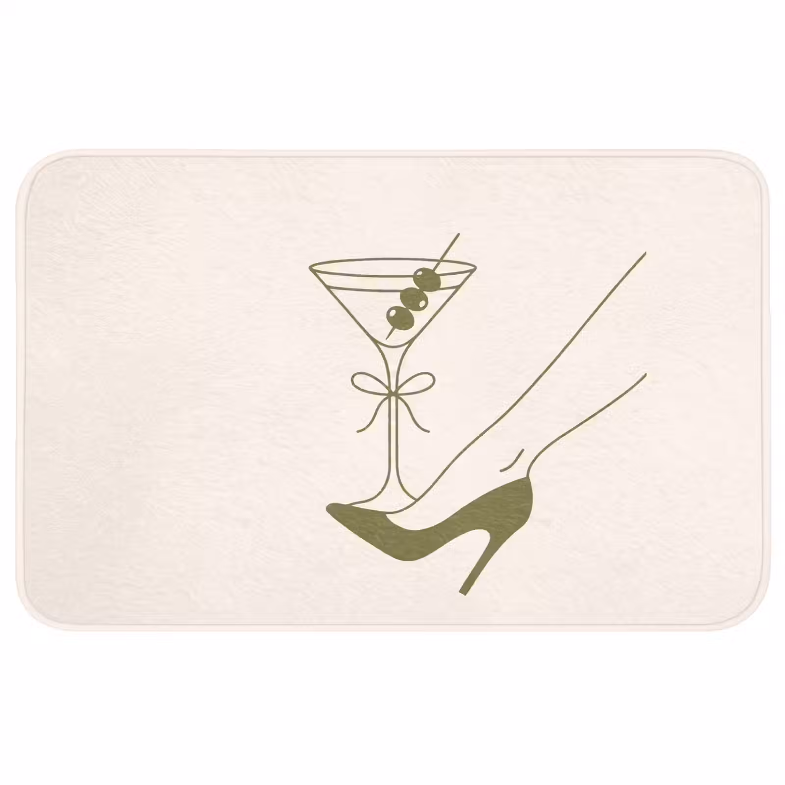 Wc Mat - Drank - Martini - Hoge hak - Mode - Groen — 1