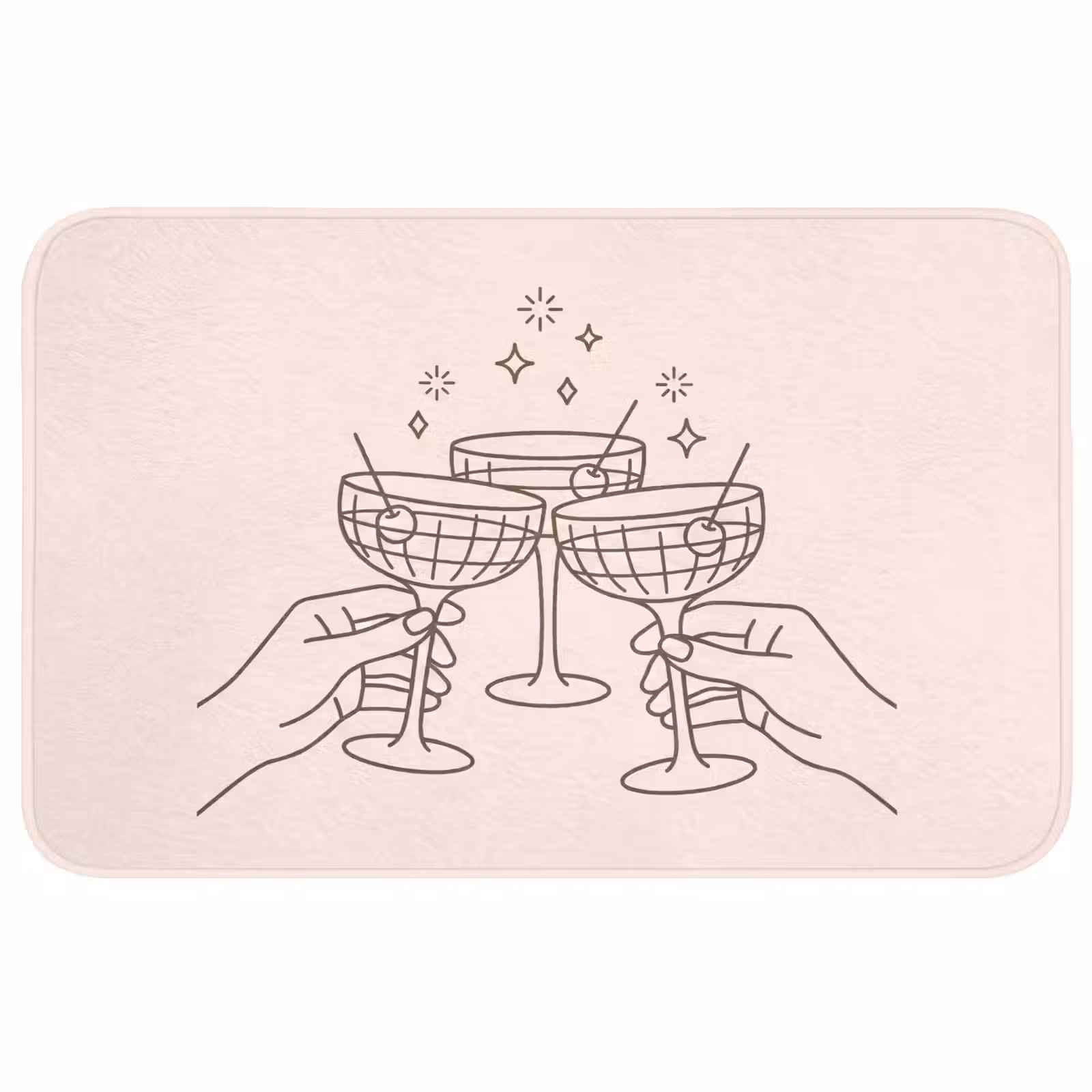 Wc Mat - Drankjes - Feest - Proosten - Minimalistisch - Groen — 1