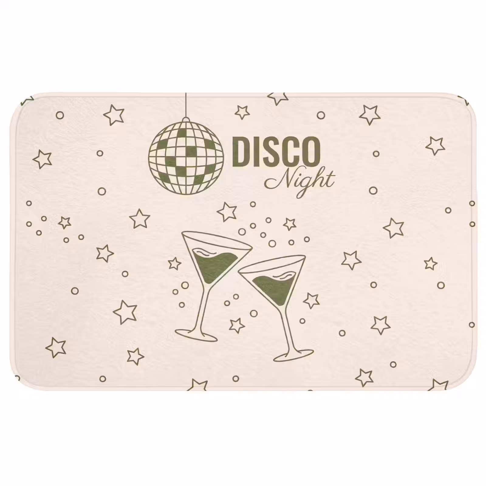 Wc Mat - Feest - Disco - Drank - Illustratie - Groen — 1