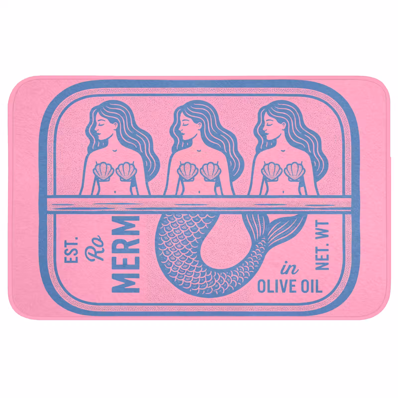 Wc Mat - Meermin - Sardineblik - Illustratie - Roze - Retro — 1