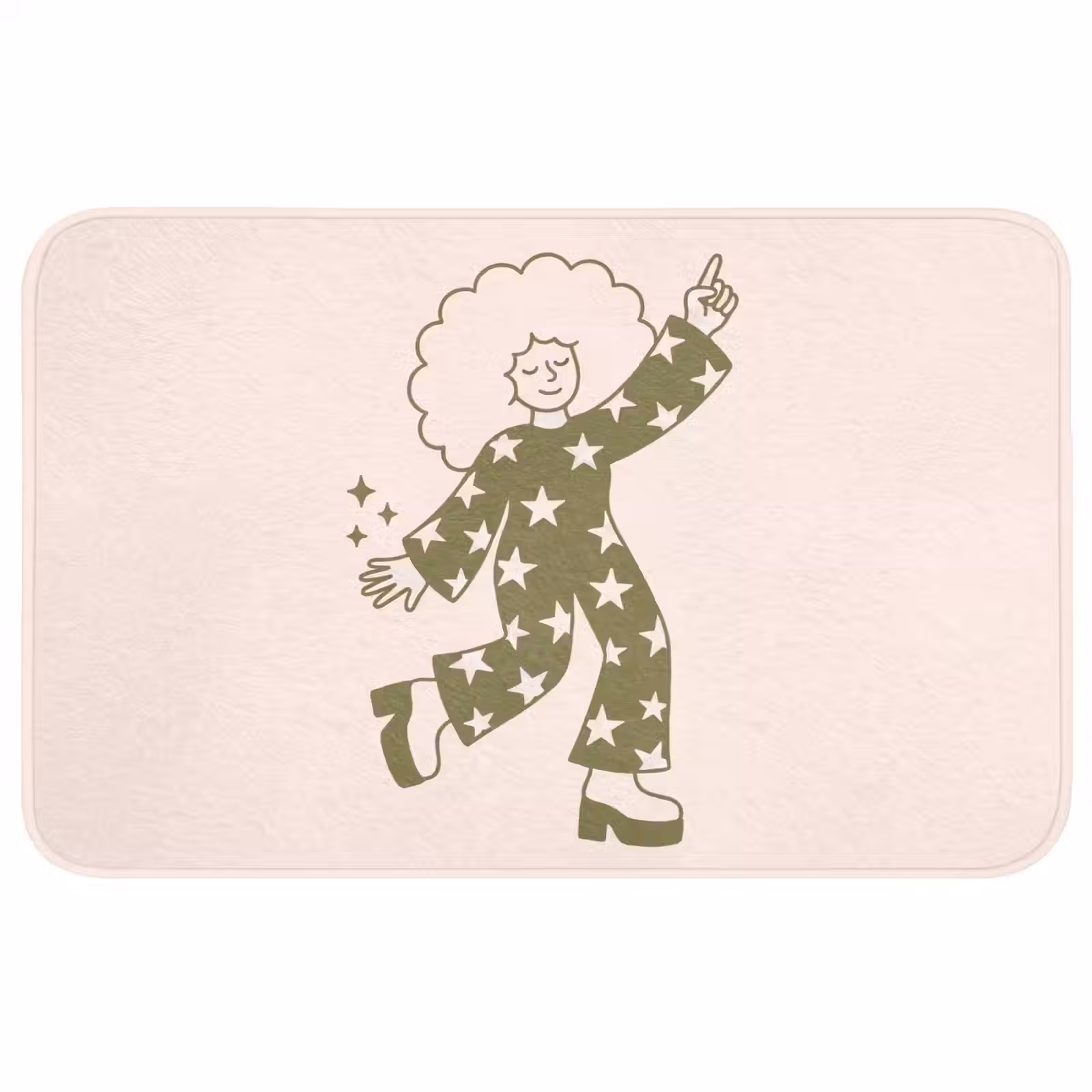Wc Mat - Mensen - Dansend - Feest - Vintage - Groen — 1