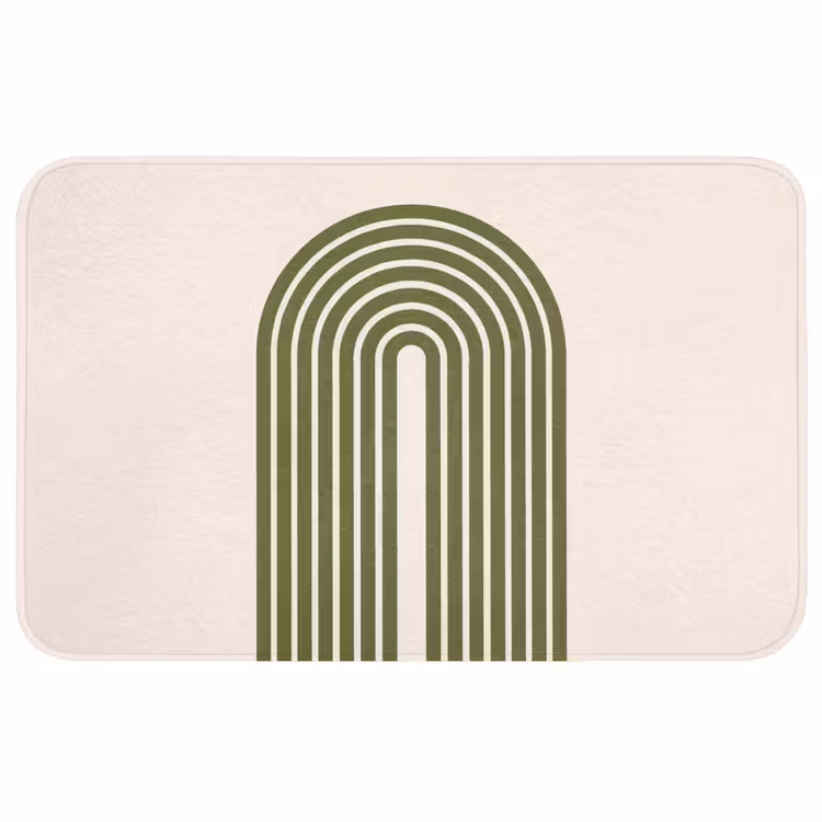 Wc Mat - Abstract - Bogen - Modern - Groen - Kunst — 1