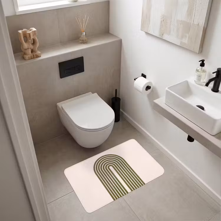 Wc Mat - Abstract - Bogen - Modern - Groen - Kunst — 6