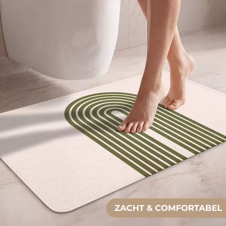 Wc Mat - Abstract - Bogen - Modern - Groen - Kunst — 7