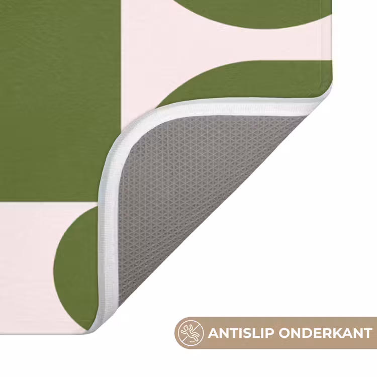 Wc Mat - Abstract - Geometrie - Modern - Groen - Wit — 3
