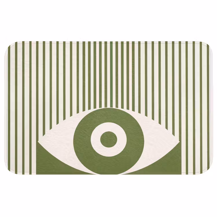 Wc Mat - Abstract - Oog - Strepen - Modern - Groen — 1
