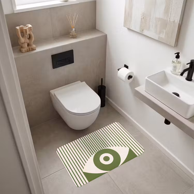 Wc Mat - Abstract - Oog - Strepen - Modern - Groen — 6
