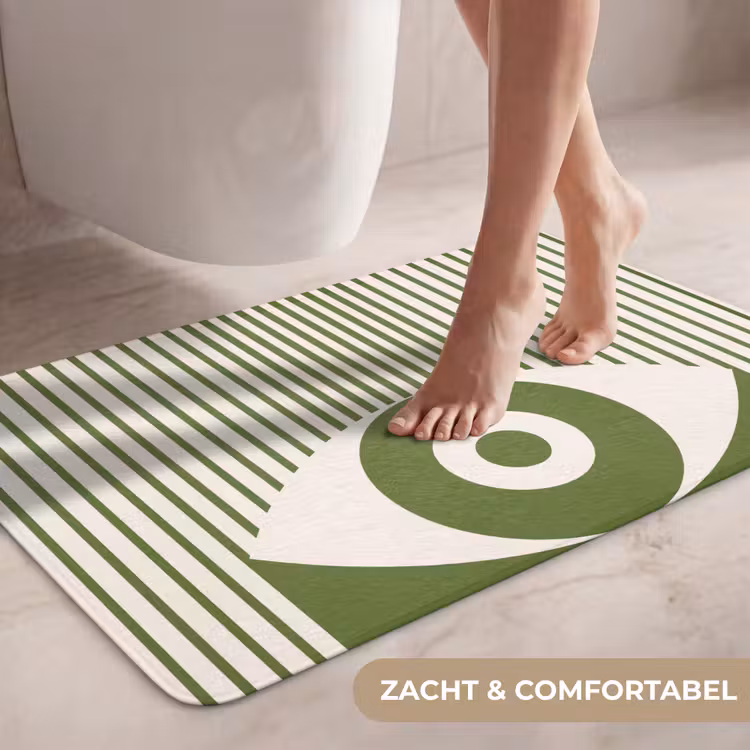 Wc Mat - Abstract - Oog - Strepen - Modern - Groen — 7