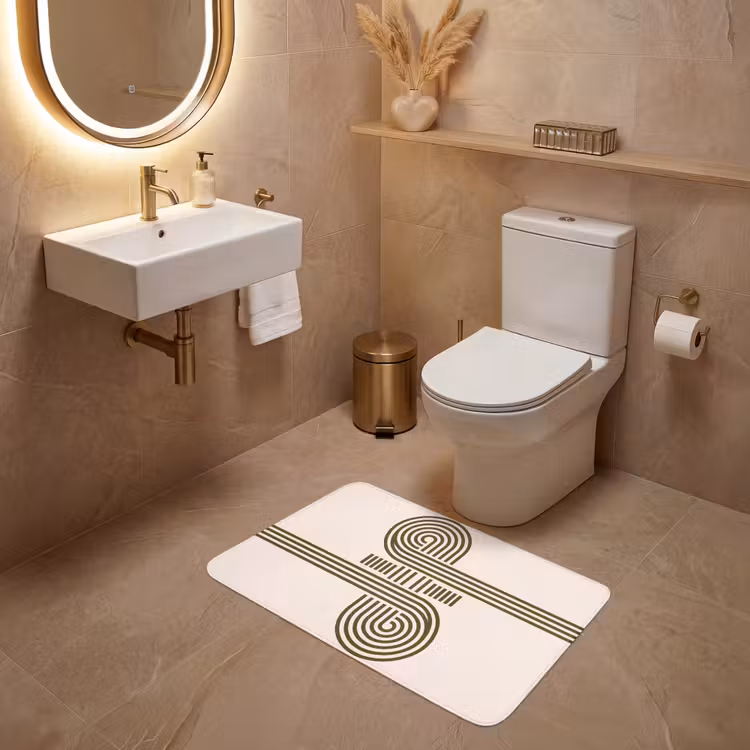 Wc Mat - Abstract - Vormen - Modern - Groen — 4