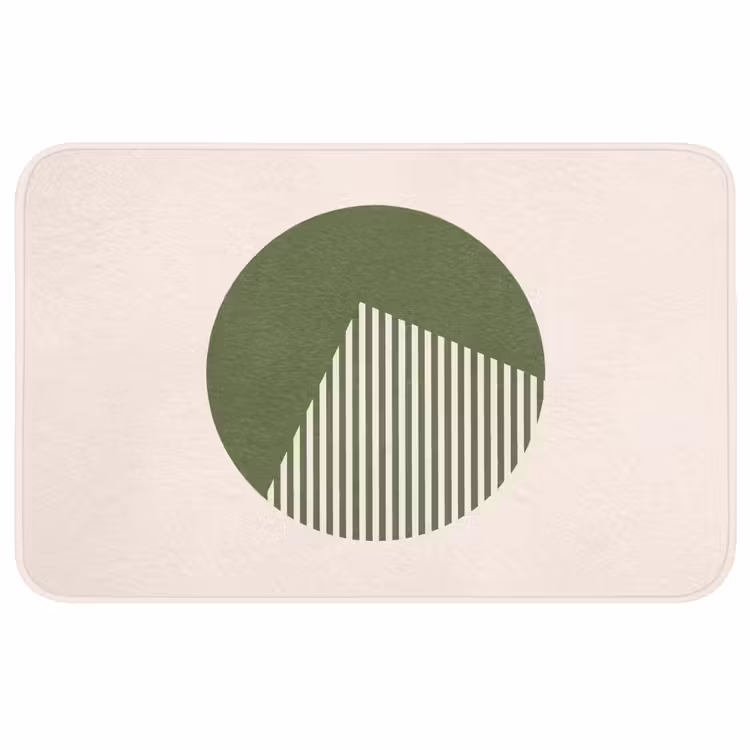 Wc Mat - Cirkel - Strepen - Geometrisch - Abstract - Groen — 1
