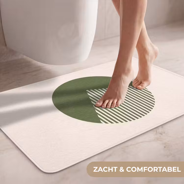 Wc Mat - Cirkel - Strepen - Geometrisch - Abstract - Groen — 7