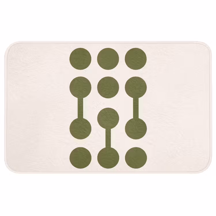 Wc Mat - Cirkels - Geometrisch - Abstract - Modern - Groen — 1