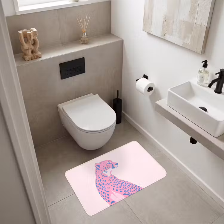 Wc Mat - Dieren - Profiel - Abstract - Roze - Blauw — 6