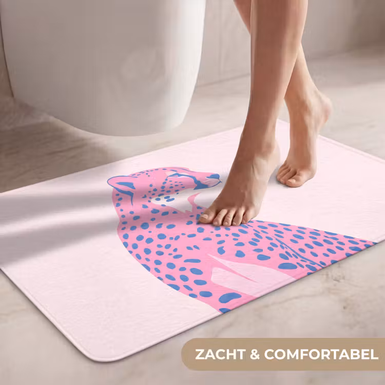 Wc Mat - Dieren - Profiel - Abstract - Roze - Blauw — 7