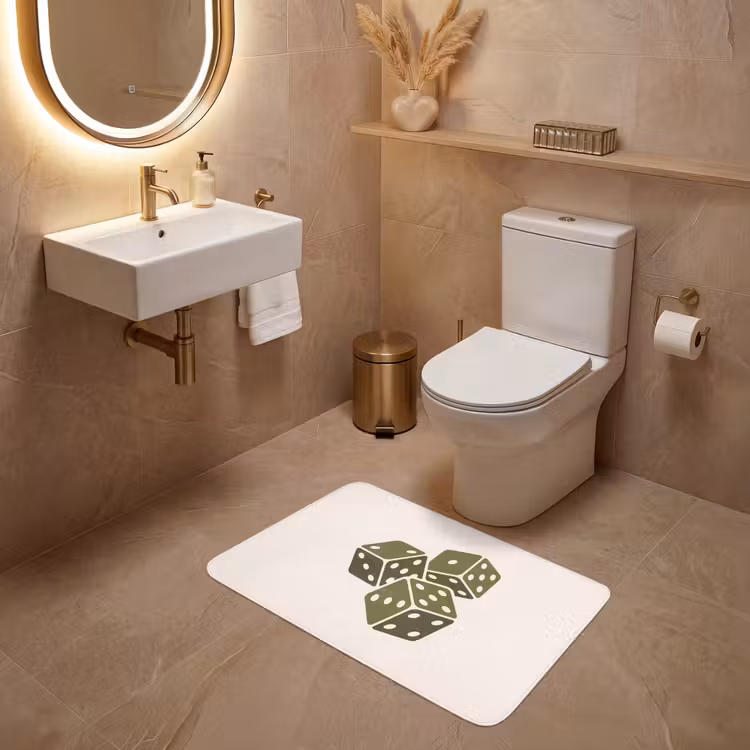 Wc Mat - Dobbelsteen - Spel - Groen - Abstract — 4