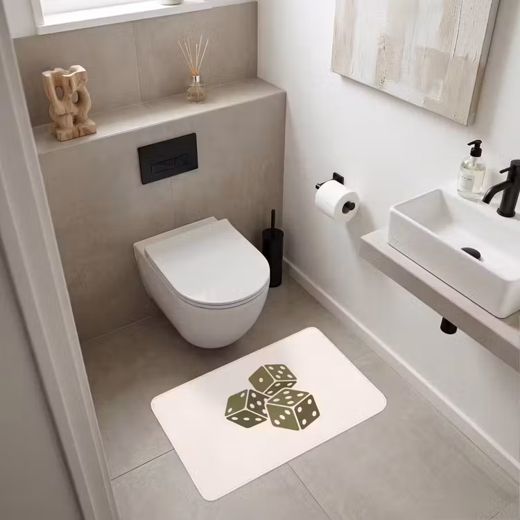 Wc Mat - Dobbelsteen - Spel - Groen - Abstract — 6