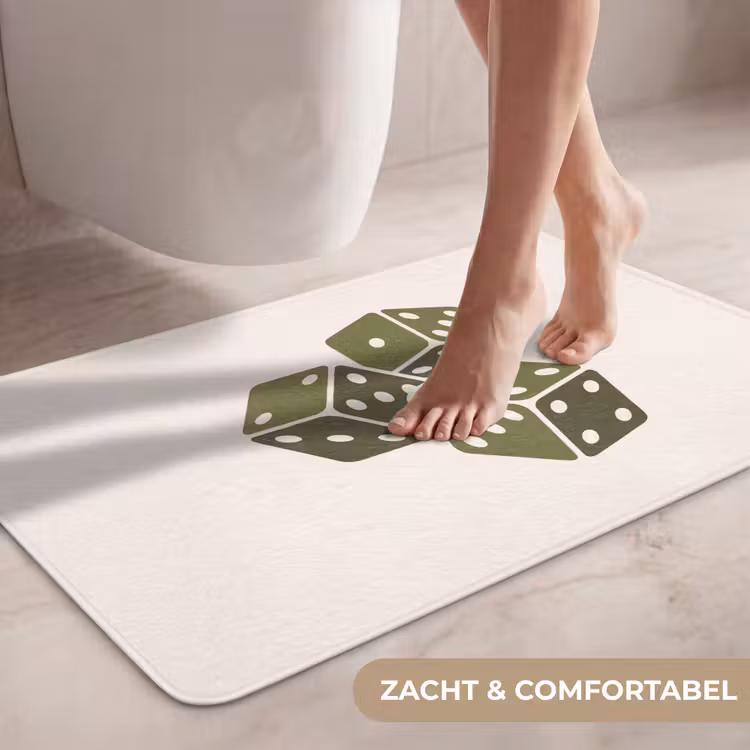 Wc Mat - Dobbelsteen - Spel - Groen - Abstract — 7