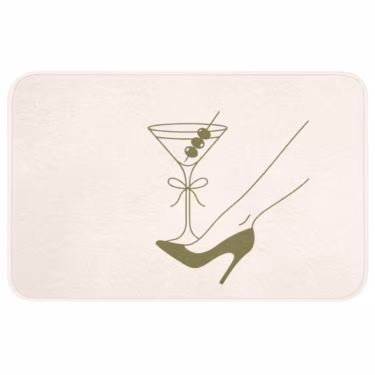 Wc Mat - Drank - Martini - Hoge hak - Mode - Groen — 1