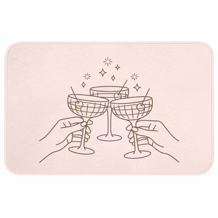 Wc Mat - Drankjes - Feest - Proosten - Minimalistisch - Groen — 1