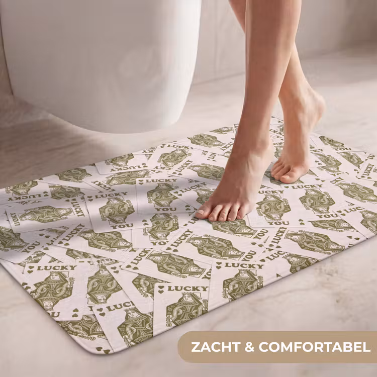 Wc Mat - Kaarten - Koningin - Patroon - Groen - Spel — 7
