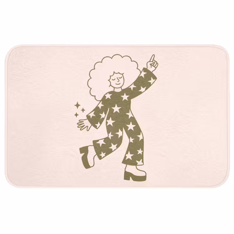 Wc Mat - Mensen - Dansend - Feest - Vintage - Groen — 1