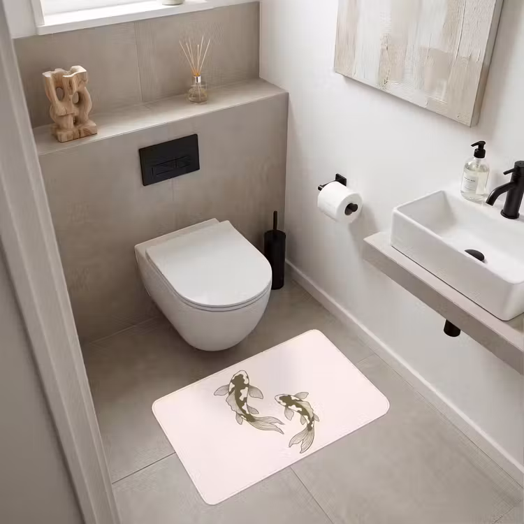 Wc Mat - Vis - Zwemmend - Groen - Abstract - Dieren — 6