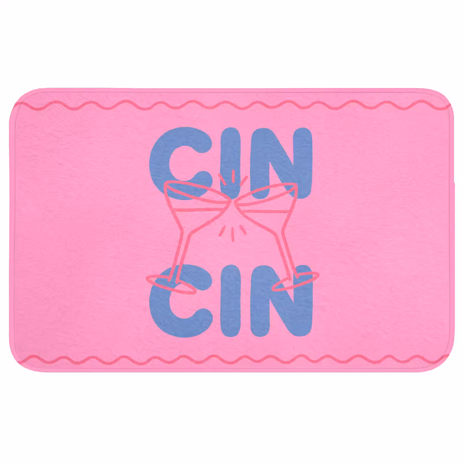 Wc Mat - Drank - Glazen - Proost - Modern - Roze — 1
