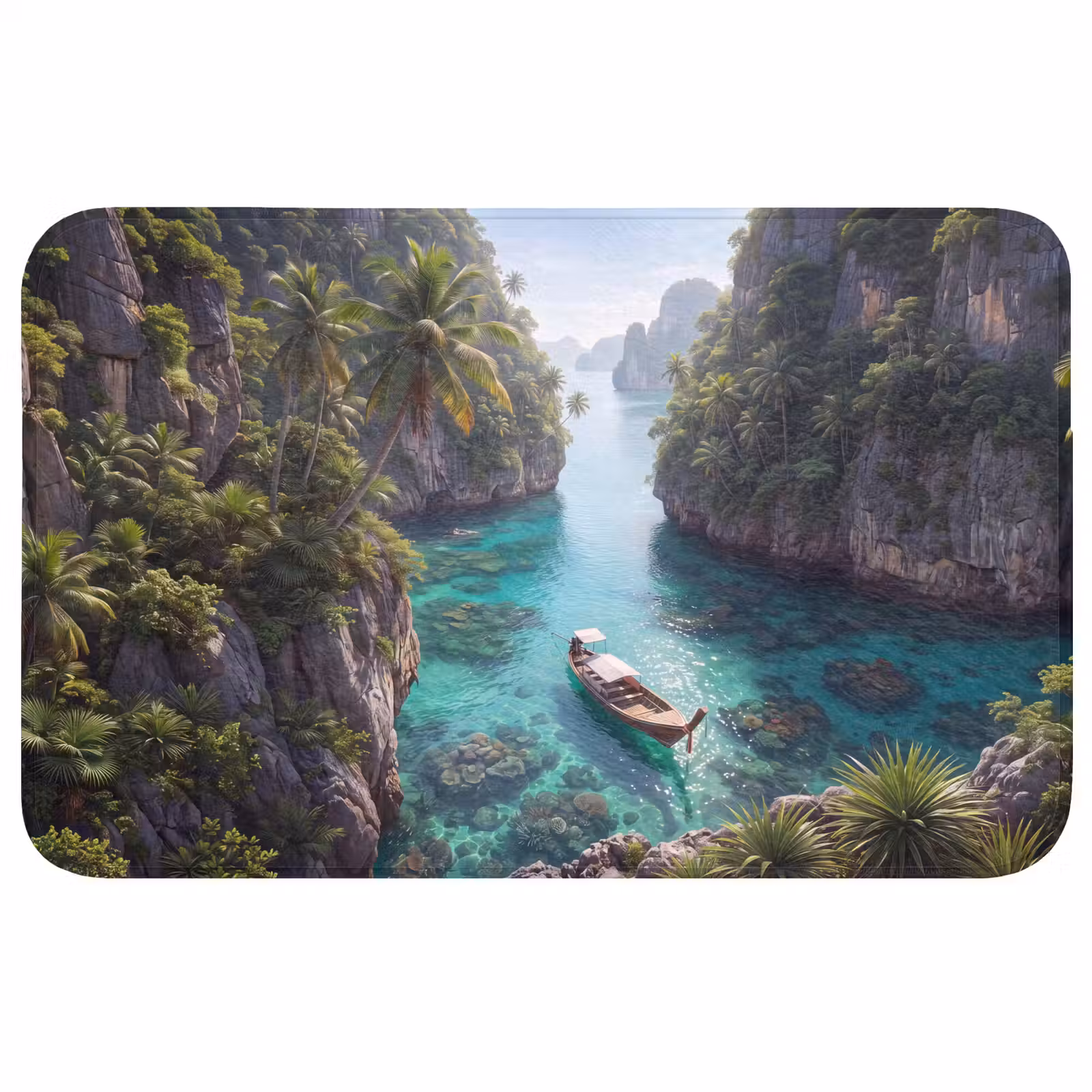 Wc Mat - Eiland - Tropisch - Water - Palmbomen - Natuur — 1