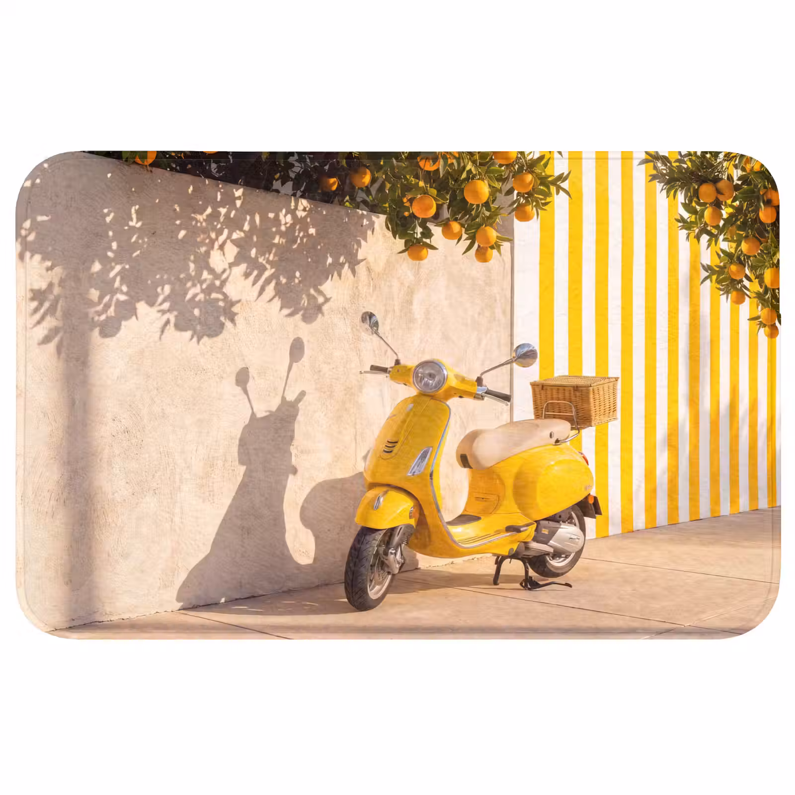 Wc Mat - Scooter - Natuur - Zomer - Geel - Mediterraan — 1
