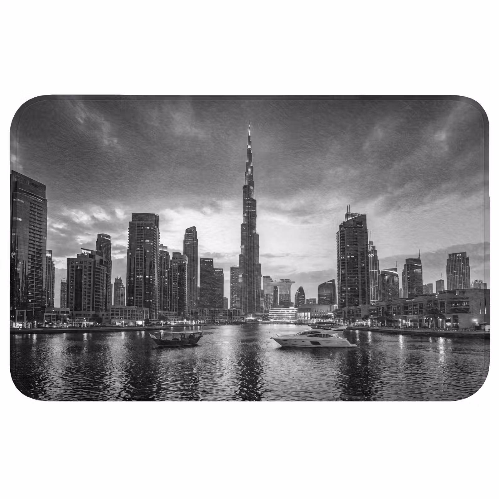 Wc Mat - Stad - Skyline - Architectuur - Avond - Zwart-wit — 1