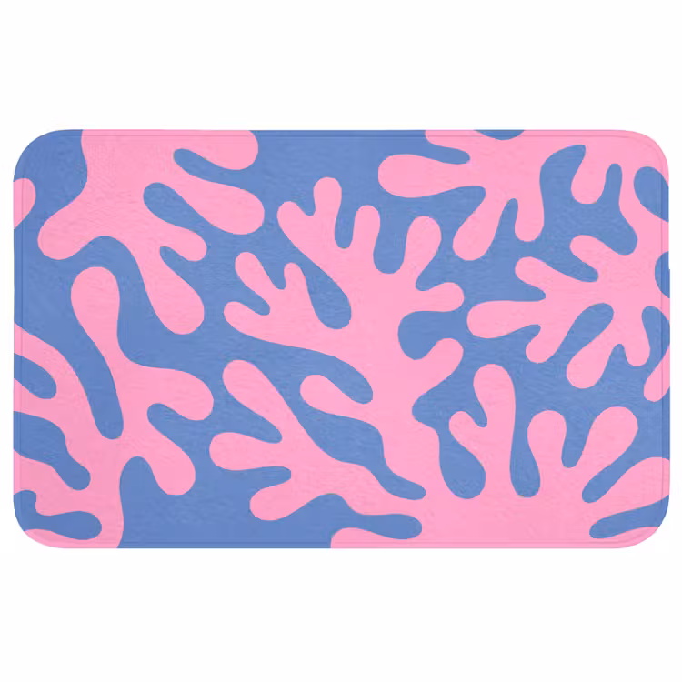 Wc Mat - Abstract - Vormen - Roze - Blauw — 1